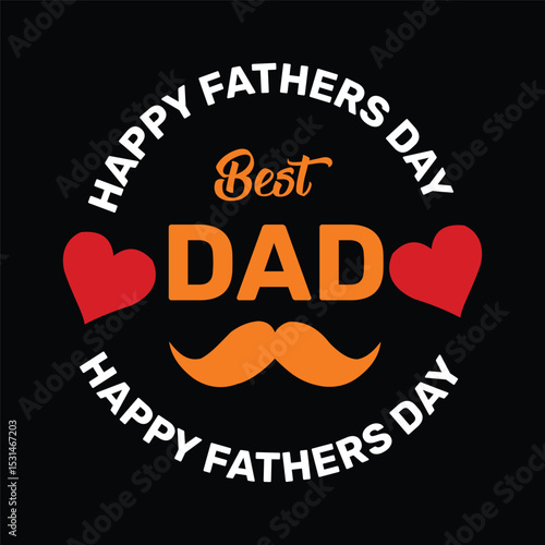 Happy Fathers day vector silhouette with typography design 