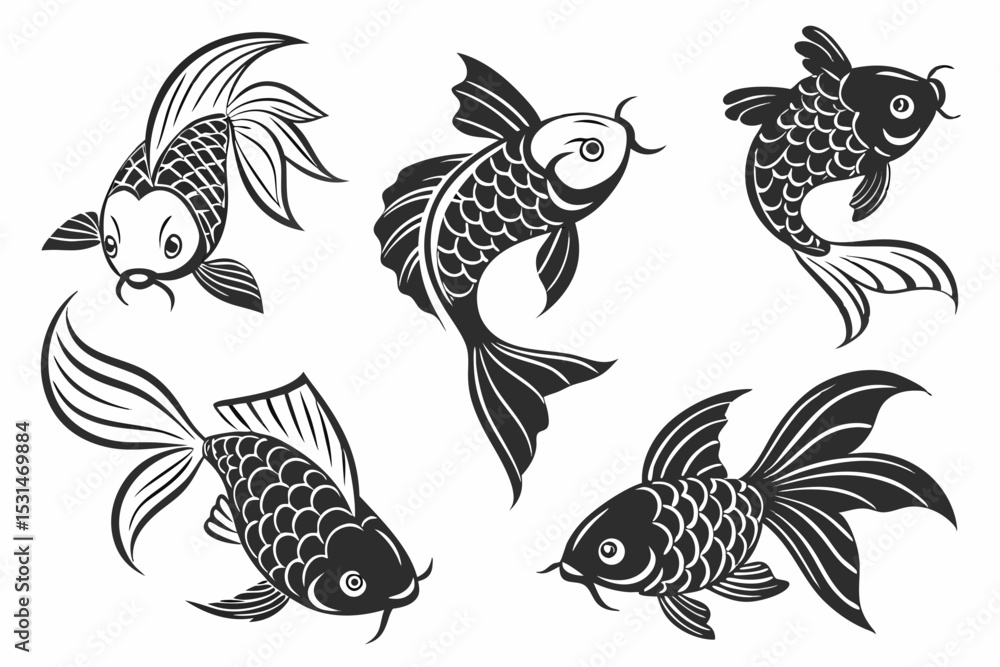 Fototapeta premium vector set of fish