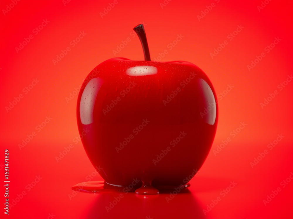 Obraz premium apple on a red background