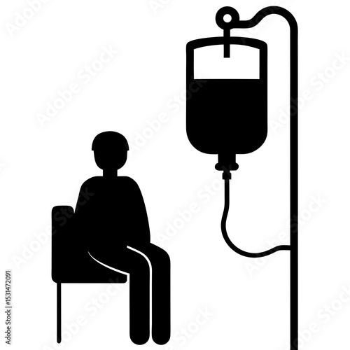 IV drip with patient silhouette