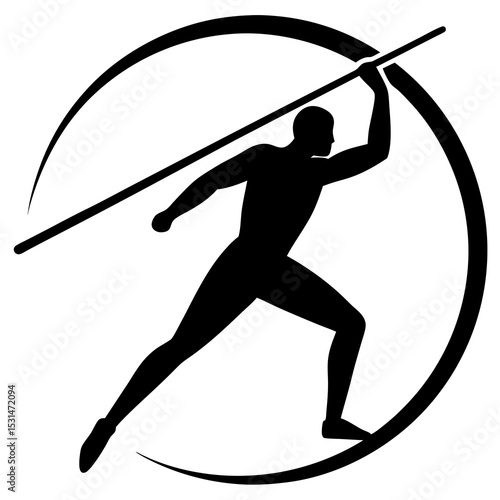 Javelin throw silhouette icon