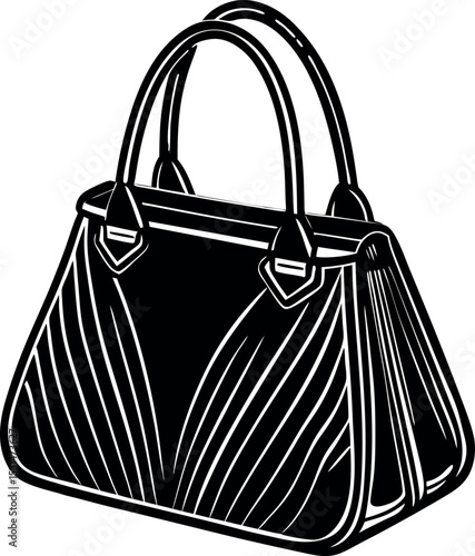Holographic Handbag In Shallotte Tones On White Background