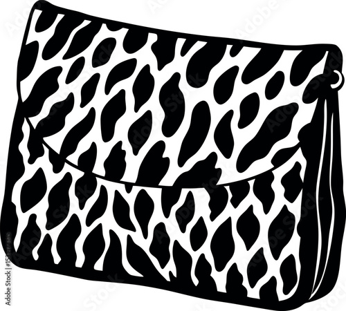 Animal Print Clutch Bag Shallotte On White Background