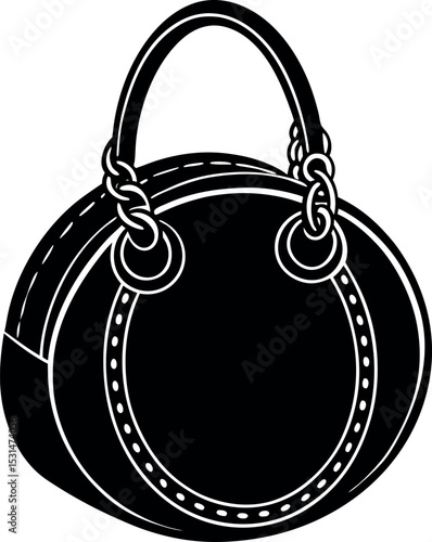 Circular Handbag With Chain Handle Shallotte On White Background