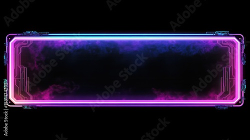 Cyberpunk banner with neon glow and circuit details