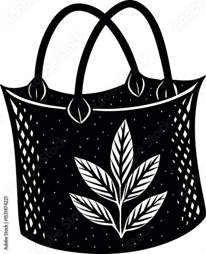 Eco Friendly Jute Bag With Inner Lining Shallotte On White Background