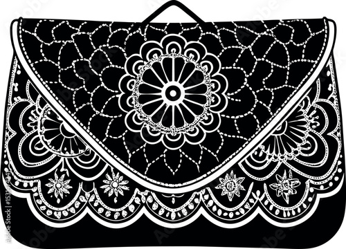 Elegant Clutch With Lace Overlay Shallotte On White Background