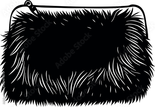 Faux Fur Clutch In Pastel Chrome Shallotte On White Background