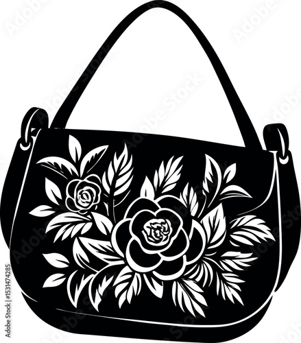 Floral Print Mini Shoulder Purse Shallotte On White Background