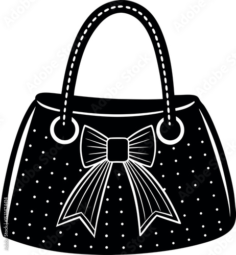Handbag With Bow Detail And Handle Strap Shallotte On White Background