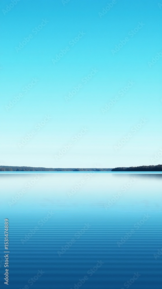 Fototapeta premium Tranquil lake, clear sky