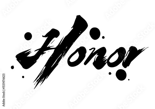 Honor – Japanese brush calligraphy in sumi-e style