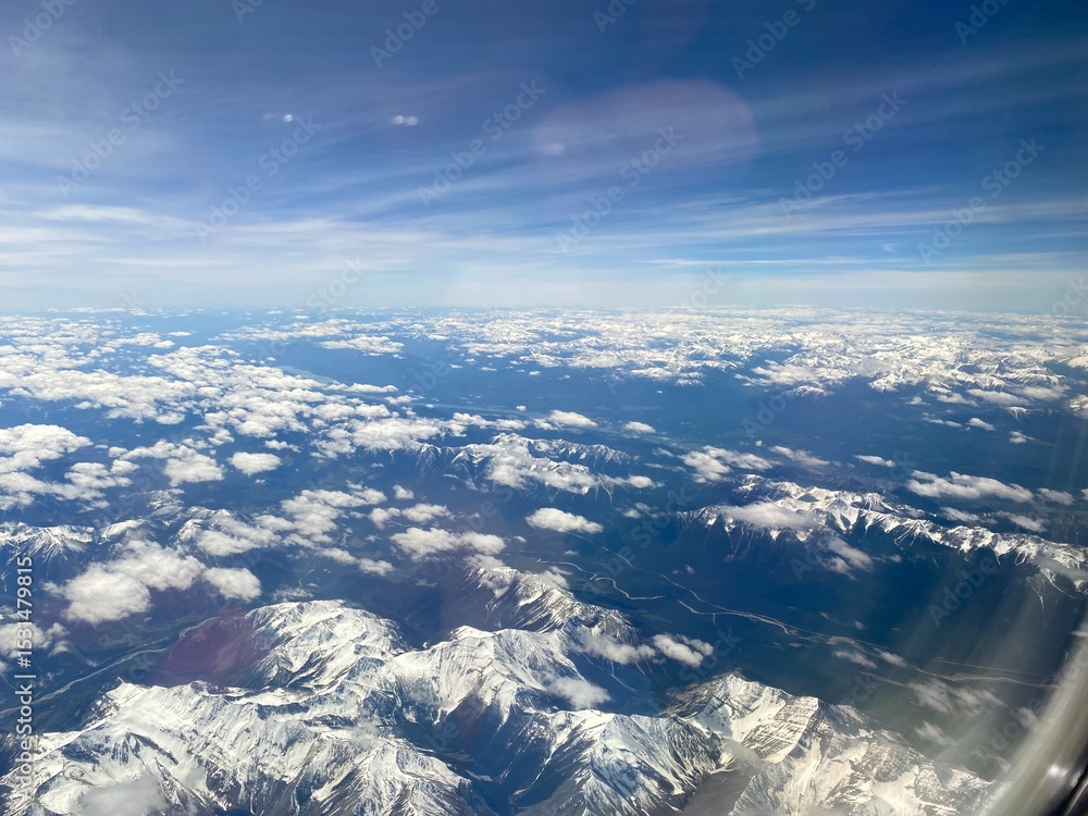 Fototapeta premium Ariel View of Canadian Rocky Mountains 