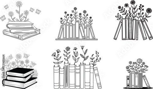 Book Flower,Book With Flowers BUNDLE