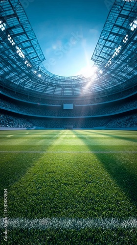 an empty stadium under the sky