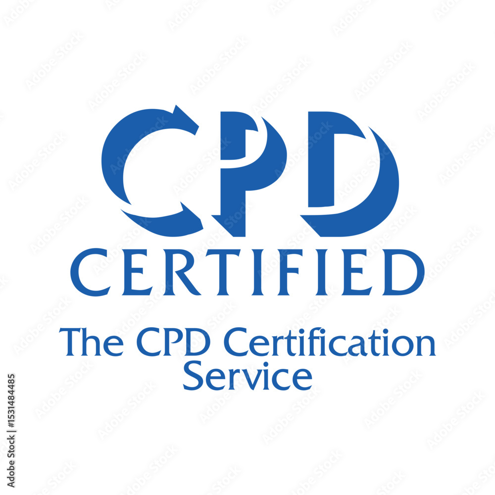 CPD Certified Icon Vector Stamp Blue CPD Certified Icon Vector Stamp Blue