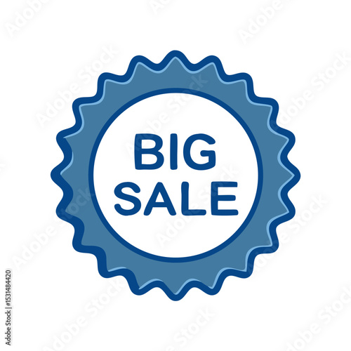 Prominent Circular Badge Featuring Big Sale Announcement for Shoppers
