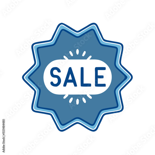 Decorative Badge Featuring Repeated Sale Text for Promotional Purposes