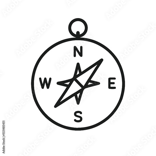 Free Download Compass icon with wind directions in line art style - GFXLoad
