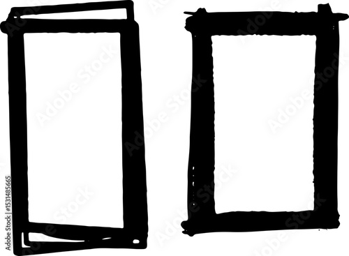 hand-painted , abstract drawing, clipart frames