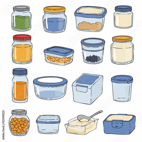 Collection of Food Storage Containers Jars And Boxes