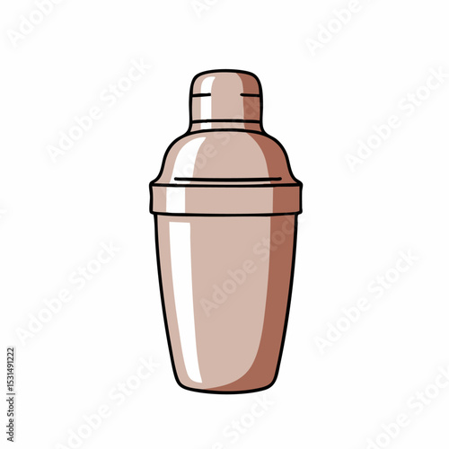 Pink Brown Cocktail Shaker Bar Tool Illustration