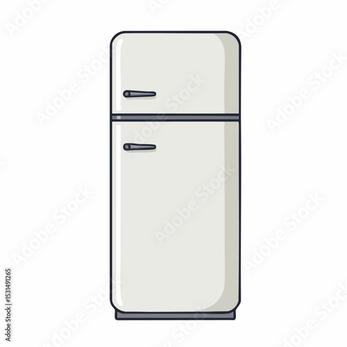 Vintage White Refrigerator Retro Kitchen Appliance