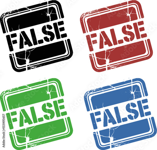 Red rectangular stamp with the word false in bold letters on white background