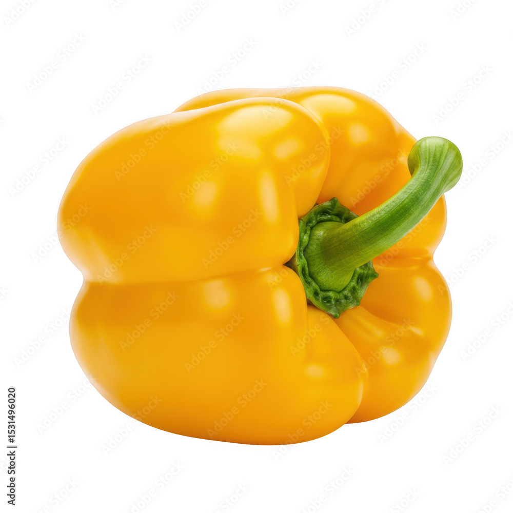 Single yellow bell pepper isolated on transparent background Single yellow bell pepper isolated on transparent background