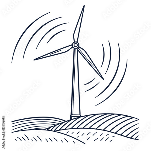 wind turbines vector illustration
