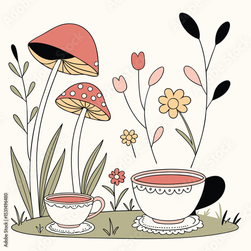 cup of coffee with flowers