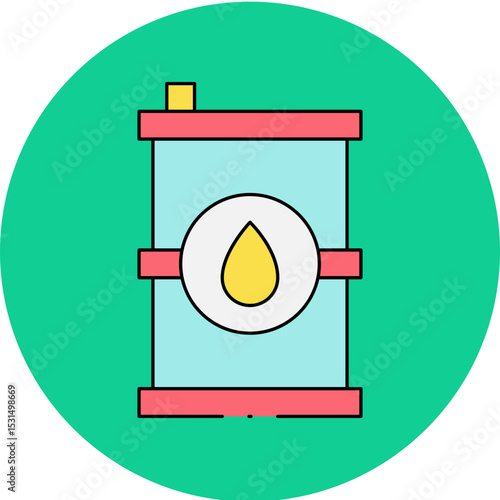 Oil barrel single icon vector illustration