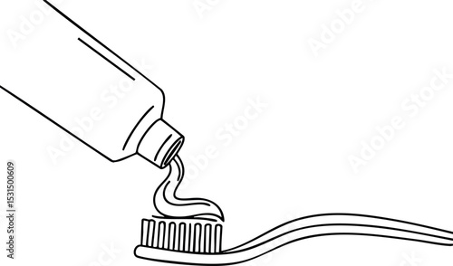 Toothpaste being squeezed from tube onto toothbrush bristles oral hygiene dental care vector illustration 