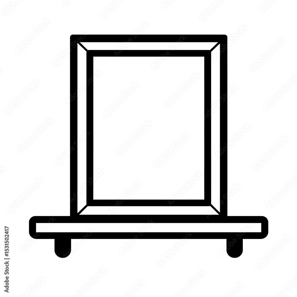 Outline Vector Icon of Blank Standing Chalkboard or Whiteboard Sign Outline Vector Icon of Blank Standing Chalkboard or Whiteboard Sign