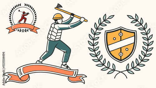 Lumberjack Competition Generated AI Illustrations of Strength and Skill