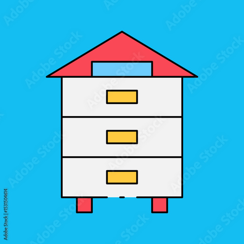 Drawer single icon vector illustration