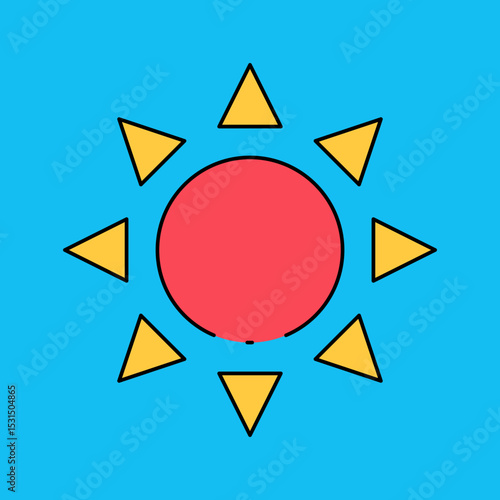 Sun single icon vector illustration