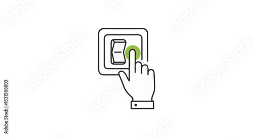 Hand pressing a light switch.