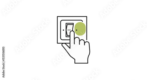 Illuminating innovation: a hand turning on the light switch.