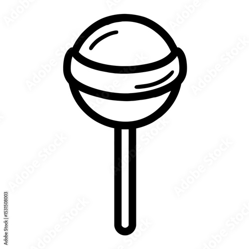 Wallpaper Mural Simple Black and White Outline Lollipop Candy Vector Icon - Sweet Treat Graphic Element Torontodigital.ca