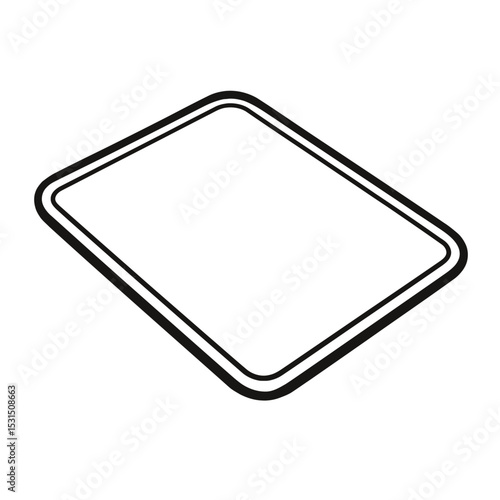 Black and White Outline Icon of a Baking Tray or Sheet for Kitchen Use