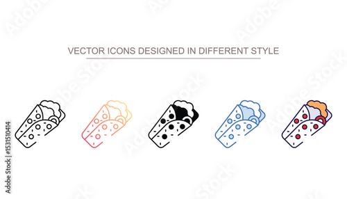 Shawarma icon design with white background stock illustration