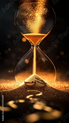 Sanding Clock, Inside 2 Wedding Rings. Endless Love, HoneyMoon, Wedding Journey. Love