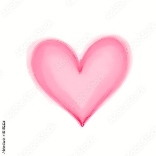 Wallpaper Mural pink heart isolated on white Torontodigital.ca