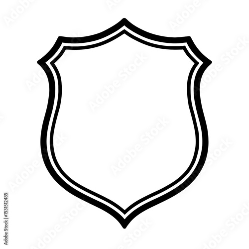 Simple Black and White Classic Shield Emblem Icon