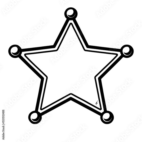 Simple Black and White Sheriff Star Badge Icon