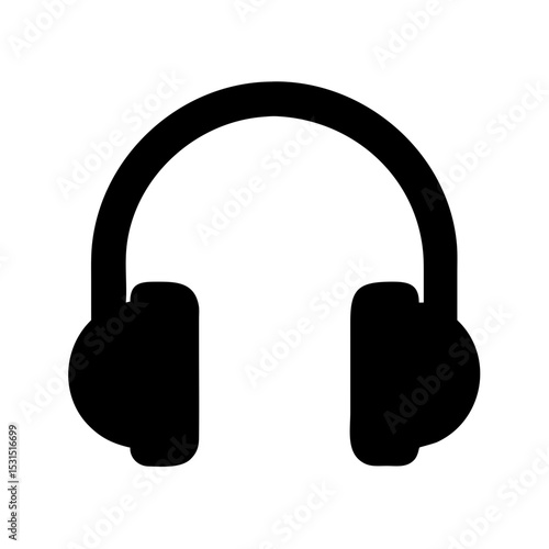ícone de fones de ouvido silhueta preta em fundo transparente png

