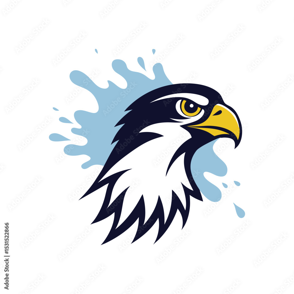 Obraz premium falcon head emerging from paint splash vector