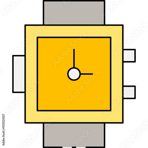 Gold watch single icon vector illustration