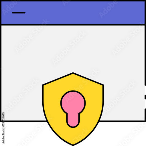 Website security single icon vector illustration
